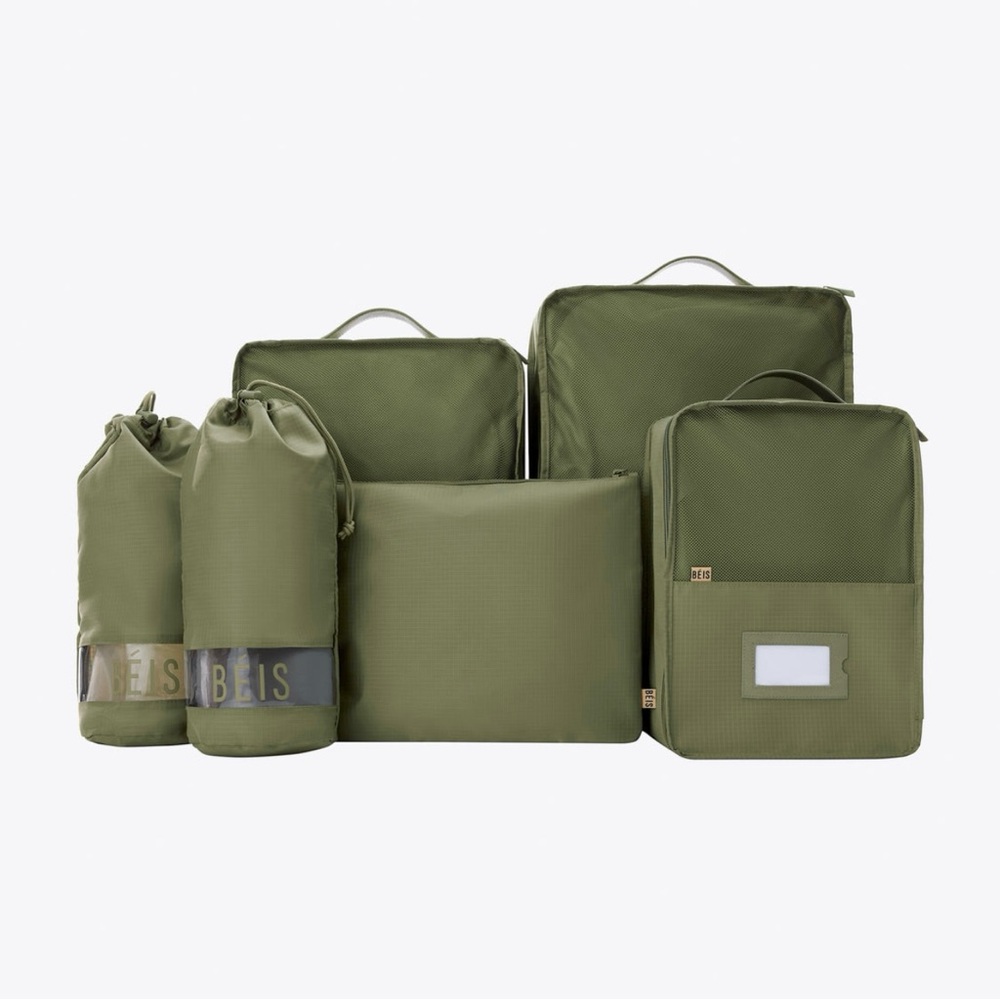 BÉIS Packing Cube Set in Olive, New With Tags
